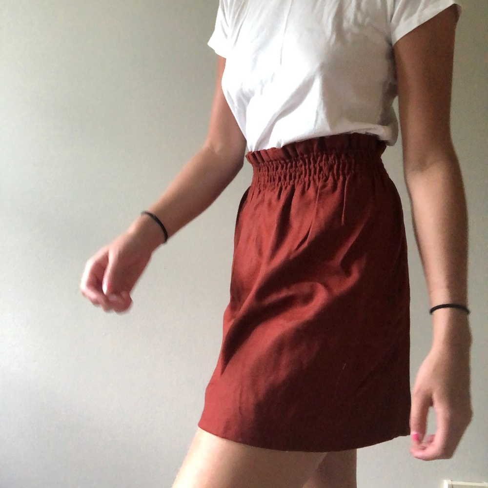 J.Crew Burnt Orange Elastic Waist Skirt